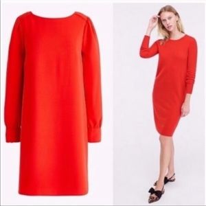 SALE ❤️❤️❤️ J. Crew Holiday Red Long Sleeve Shift Dress